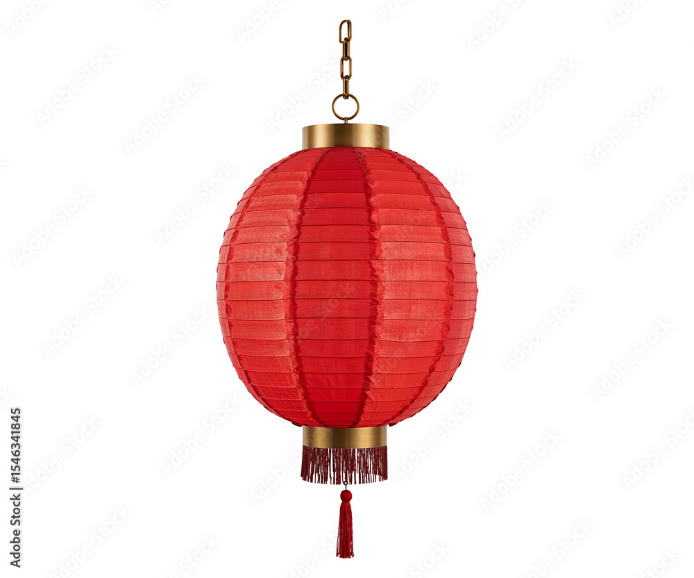 Obraz premium Striking red lantern resembling a temple gate, elegantly isolated, showcasing fine craftsmanship and cultural ambiance