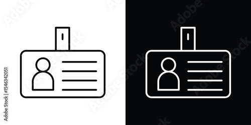 Credential icon in black. flat graphic vector icon