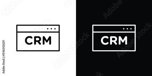 CRM icon in black. flat graphic vector icon