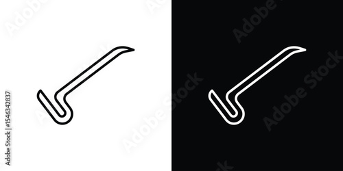 Crowbar icon in black. flat graphic vector icon
