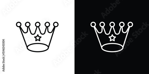Crown icon in black. flat graphic vector icon