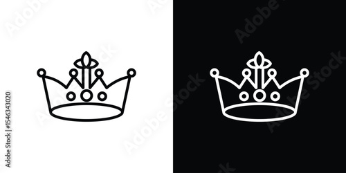 Crown icon in black. flat graphic vector icon