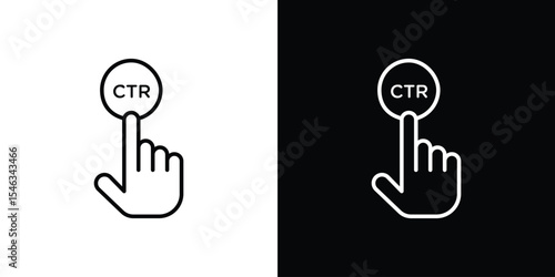 CTR icon in black. flat graphic vector icon