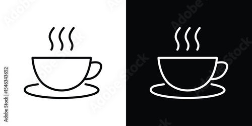 Cup of coffee icon in black. flat graphic vector icon