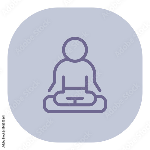 Illustration of elderly figure sitting cross-legged, engaged in meditation. Tranquility and mindfulness concept