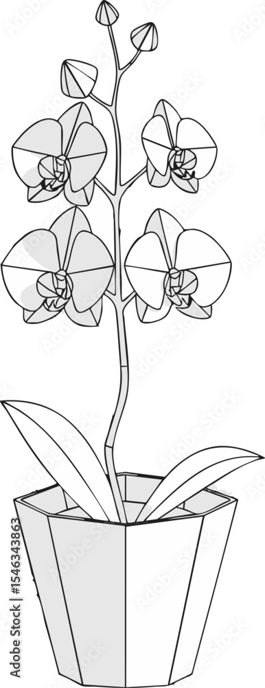Origami Potted Orchid Origami Potted Orchid