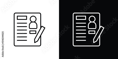 Curriculum icon in black. flat graphic vector icon