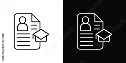Curriculum icon in black. flat graphic vector icon