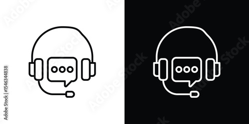 Customer service icon in black. flat graphic vector icon