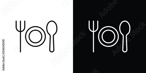 Cutlery icon in black. flat graphic vector icon