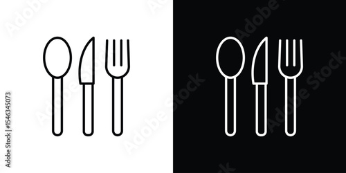 Cutlery icon in black. flat graphic vector icon