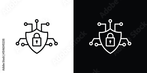 Cyber security icon in black. flat graphic vector icon