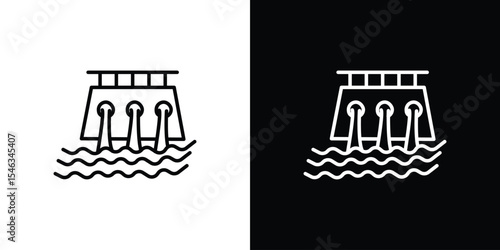 Dam icon in black. flat graphic vector icon