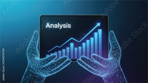 Digital Graphic of Growth Analysis and Rising Trends