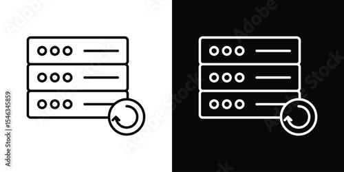 Data backup icon in black. flat graphic vector icon