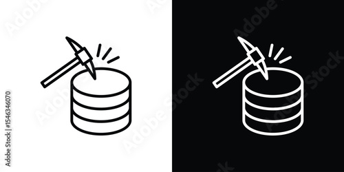 Data mining icon in black. flat graphic vector icon