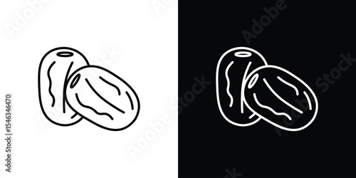 Date fruit icon in black. flat graphic vector icon