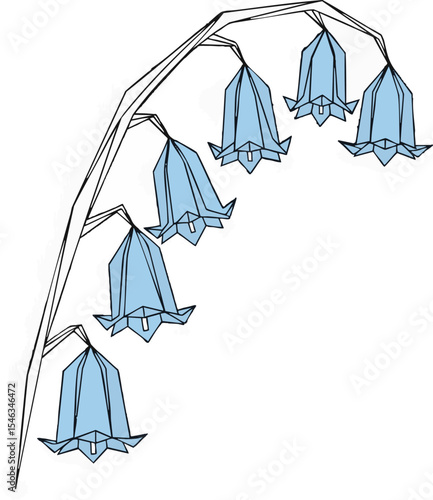 Origami Bluebell Stalk