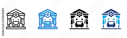 Wedding Hall icon Multi Style Vector Illustration 