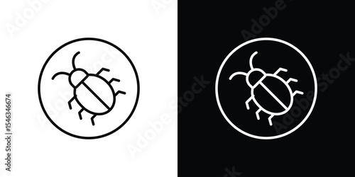 Debug icon in black. flat graphic vector icon