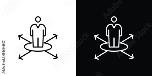 Decision making icon in black. flat graphic vector icon