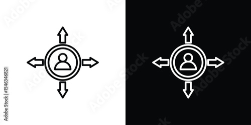 Decision making icon in black. flat graphic vector icon