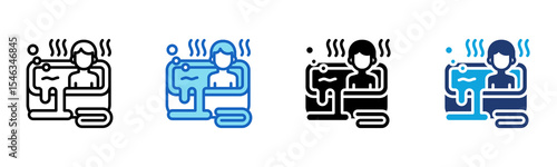 Hot Tub icon Multi Style Vector Illustration 