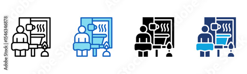 Sauna Room icon Multi Style Vector Illustration 