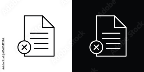 Delete Document icon in black. flat graphic vector icon