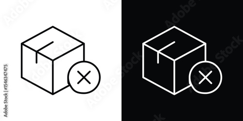 Delivery cancelled icon in black. flat graphic vector icon