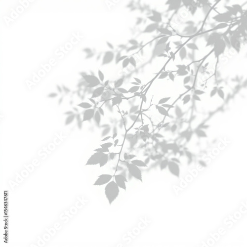 shadow overlay effect. Gray shadow of leaves isolated on white background. Plant foliage leaf shadow light effect. Mockup Blurred tree branch shadow. Ideal for summer spring design elements PNG