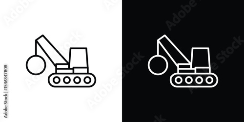 Demolition icon in black. flat graphic vector icon