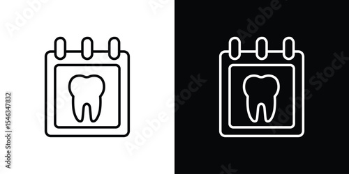 Dental appsointment icon in black. flat graphic vector icon
