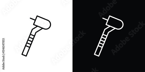 Dental drill icon in black. flat graphic vector icon