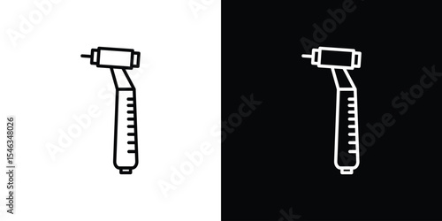 Dental nozzle drill icon in black. flat graphic vector icon