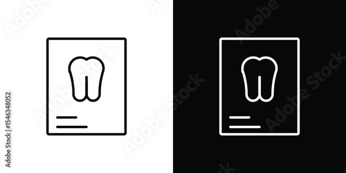 Dental X ray icon in black. flat graphic vector icon