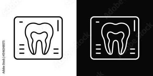 Dental X ray icon in black. flat graphic vector icon