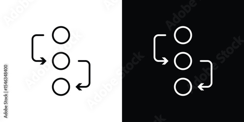 Dependency icon in black. flat graphic vector icon