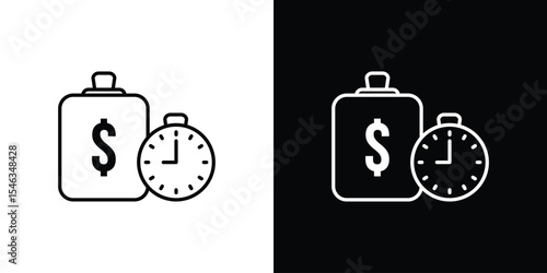 Deposit period icon in black. flat graphic vector icon
