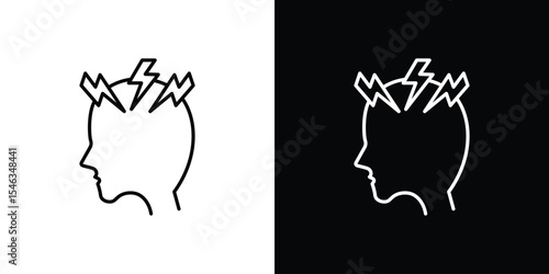 Depression icon in black. flat graphic vector icon