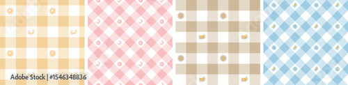 Gingham design seamless pattern tartan plaid for dress check, spring,summer,Autumn,flannel skirt, tablecloth other modern and fashion print.
