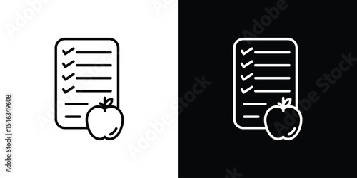 Diet plan icon in black. flat graphic vector icon