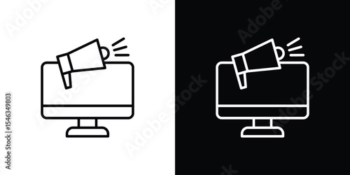 Digital marketing icon in black. flat graphic vector icon