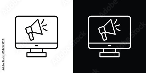 Digital marketing icon in black. flat graphic vector icon
