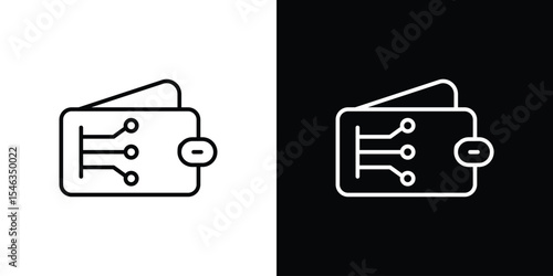 Digital wallet icon in black. flat graphic vector icon