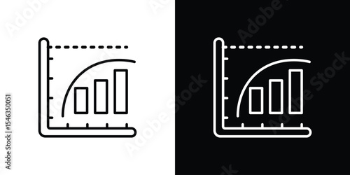 Diminishing returns icon in black. flat graphic vector icon