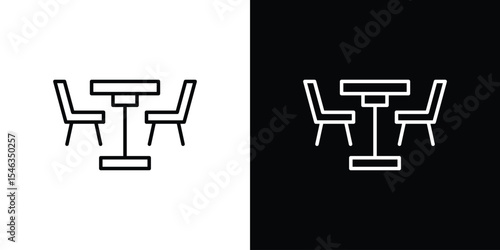 Dining table icon in black. flat graphic vector icon