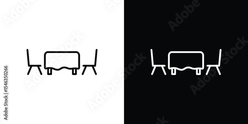 Dinner table icon in black. flat graphic vector icon