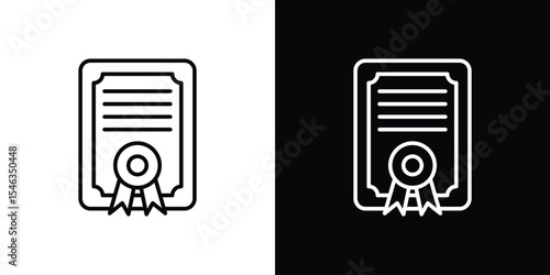 Diploma icon in black. flat graphic vector icon