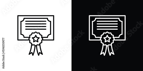 Diploma icon in black. flat graphic vector icon